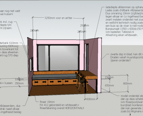 Bouwtekening bureau en daybed Bouwtekening bureau en daybed
