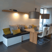 wandbank met lades