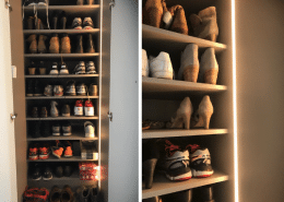 Schoenenkast met LED strips Schoenenkast met LED strips