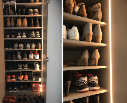Schoenenkast met LED strips Schoenenkast met LED strips