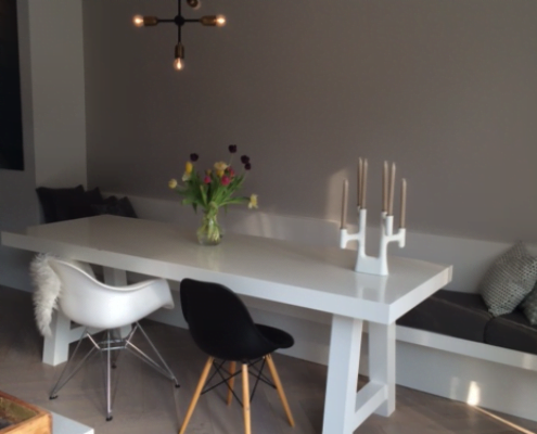 Witte wandbank op maat Witte wandbank op maat