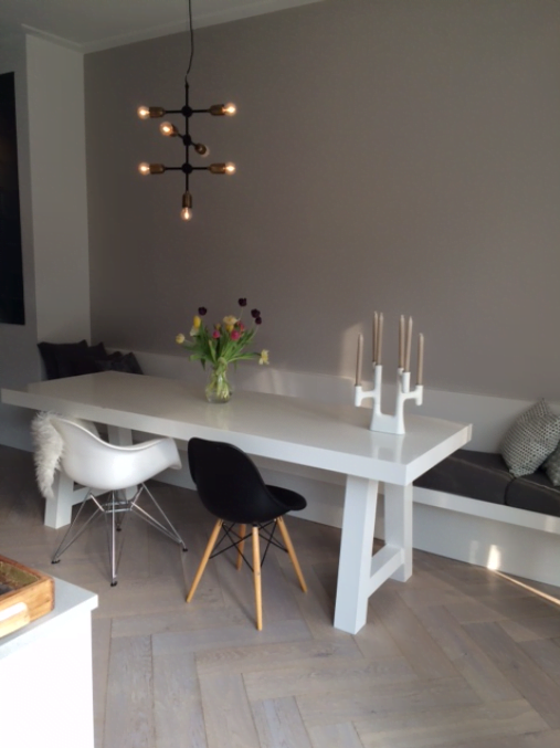 Witte wandbank op maat Witte wandbank op maat