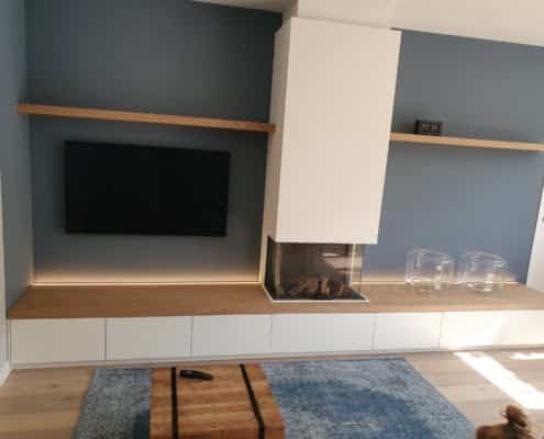 tv kast met haard en opbergruimte voor accessoires