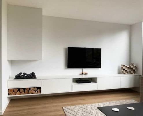 TV kast met open haard