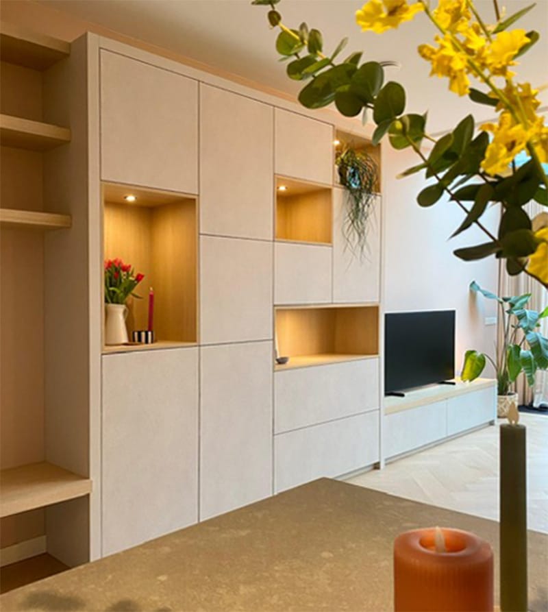 wandkast hele wand met tv tv verwerken in kast